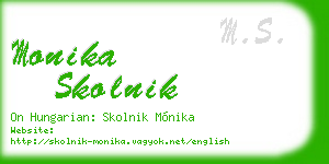monika skolnik business card